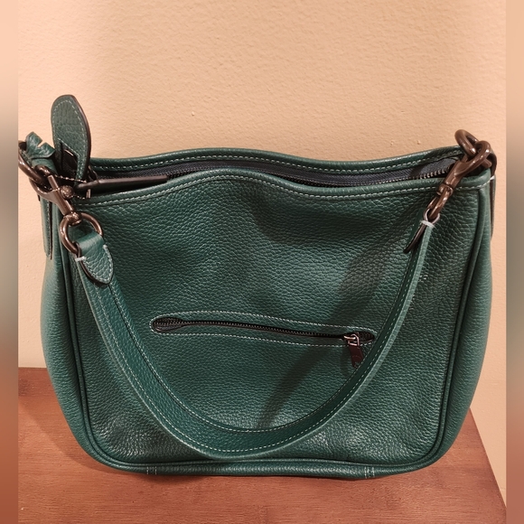 Coach Green Leather Shoulder Bag - Picture 4 of 7
